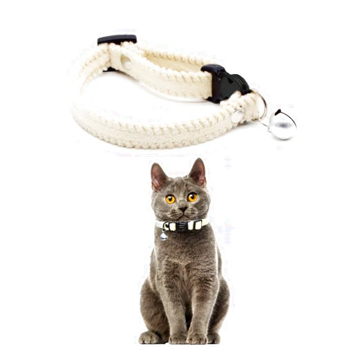 GoldTiger Furry Breakaway Cat Collar with Bell, Adjustable 7.87