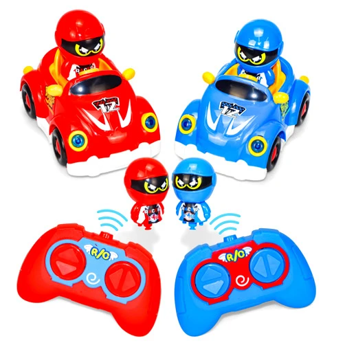 BYCICI Cartoon Remote Control Cars - RC Ejecting Bumper Car and Race Car - Radio Control Toys for Kids, Both Can Race Together, Christmas Birthday Gifts for Toddler Boys Girls Age 3 4 5 6+ Year Old