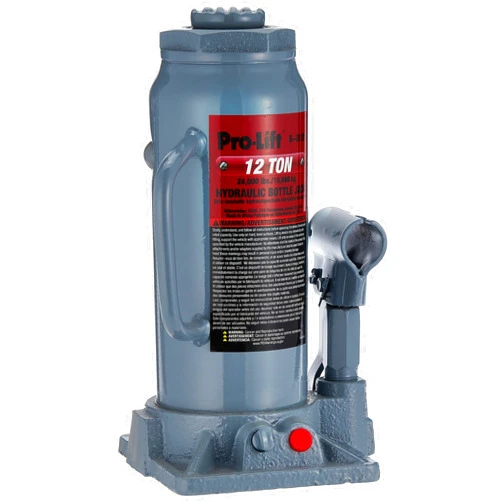 Pro-Lift B-012D Grey Hydraulic Bottle Jack - 12 Ton Capacity