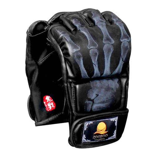 ZooBoo MMA Gloves, Half-Finger Boxing Fight Gloves MMA Mitts with Adjustable Wrist Band for Sanda Sparring Punching Bag Training