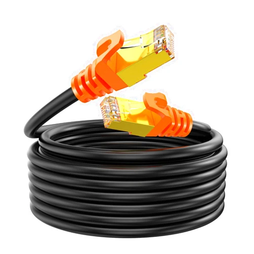 NC XQIN Cat 7 Outdoor Ethernet Cable 150 ft, CAT 7 Heavy Duty Double Shielded Ethernet Patch Cable Waterproof Ethernet Cable for Ethernet Switch, IP Camera, POE and More Direct Burial Ethernet Cable
