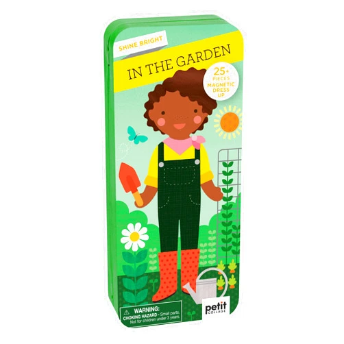 Petit Collage: Shine Bright - in The Garden Magnetic Dress-Up Toy Magnetic Game Board with Mix and Match Magnetic Pieces, Ideal for Ages 3+ – Includes 2 Scenes and 25 Creative Magnetic Pieces