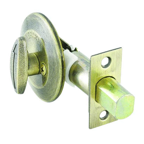 Kwikset 663 Single-Sided Deadbolt in Antique Brass, Thumbturn One Side, Key Lock, Adjustable Latch, ANSI/BHMA Grade 3 Certified