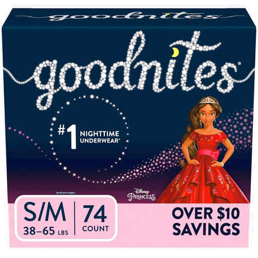 Goodnites Bedtime Pants for Girls, Small/Medium, 74 Count