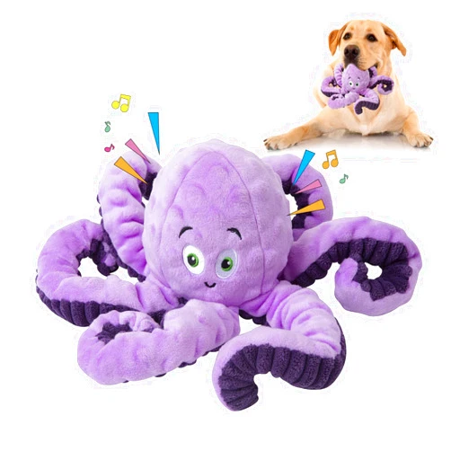 Bttfere Dog Toys for Large Breed, Octopus Squeaky Funny Cute Interactive Medium & Small Dog Toys, Stuffed Plush Animals Puppy Toys, Dog Birthday for Dog Presents - Octopus