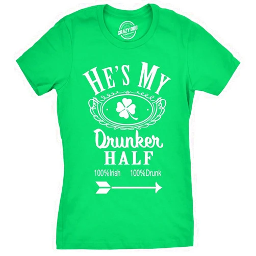 Crazy Dog T-Shirts womens 017drunkhalf-alt