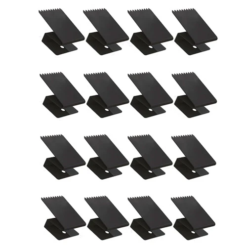 Mufsceku 16 Pcs Hurricane Window Clips,Stainless Hurricane Board-Up Clips with Serrated Sections,Universal Storm Window Protection Panel Clamps for Windows with Door Handles and Screws 1/2 Inch Black