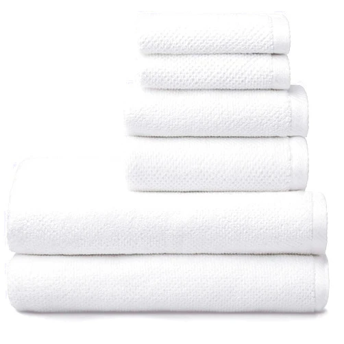Simpli-Magic 6-Piece Premium Towel Set, 2 Bath Towels, 2 Hand Towels, and 4 Wash Cloths, 100% Ring Spun Cotton Highly Absorbent Towels for Bathroom, Gym, Hotel, and Spa