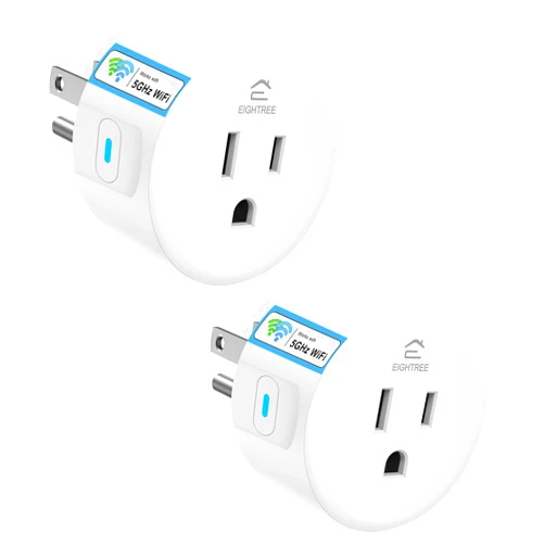 EIGHTREE Smart Plug 5GHz, EIGHTREE Smart Plug Compatible with Alexa & Google Home, 5GHz & 2.4GHz WiFi, Smart Socket with Remote Control & Timer Function, 2 Pack