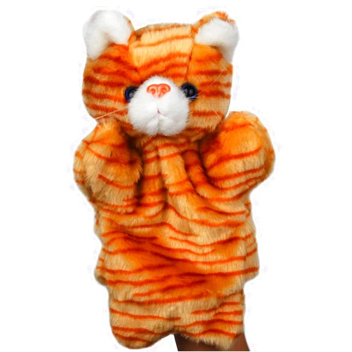 ZUXUCUVU Tabby Cat Hand Puppets Kitten Plush Animal Toys Dolls for Kids Imaginative Pretend Play Storytelling