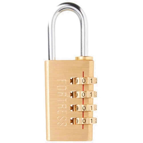 Master Lock Fortress Padlock, Set Your Own Combination Luggage Lock, 1-3/16 in. Wide, 627D,Gold