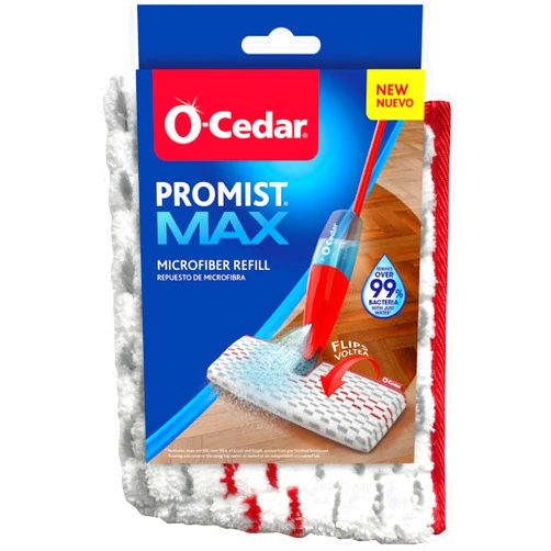 O-Cedar ProMist MAX Spray Mop Microfiber Refill, 1 Pack, Washable and Reusable Mop Replacement Head