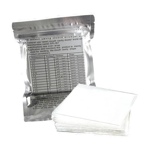 Aiocoid Dental Vacuum Forming Splint Sheet 1.0MM Thermoforming Materials with no Bubbles 20Pcs Hard Splin for Vacuum Forming Machine5'' x 5''