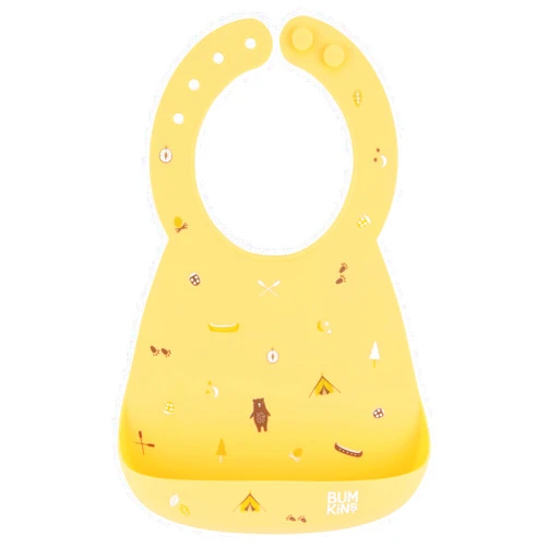 Bumkins Bibs, Silicone Pocket for Babies, Baby Bib for Girl or Boy, for 6-24 Months Up to Toddler, Essential Must Have for Eating, Feeding, Baby Led Weaning Supplies, Mess Saving, Camp Gear Yellow