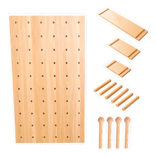 LHIUGE Peg Boards for Walls with Shelf & Hooks, Pegboard Ledges Organizer,for Bedroom Garage Living Room Office Game Room Craft Room Storage,Wooden Pegboard Modular Display Organization