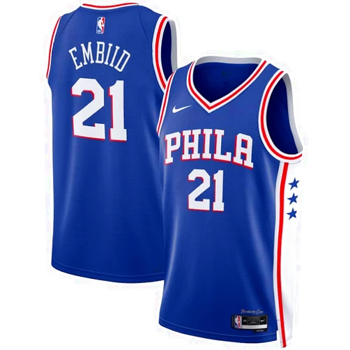 Nike Joel Embiid Philadelphia 76ers Icon Edition DN2018-401 Royal Blue Men's Swingman Jersey X-Large (52)