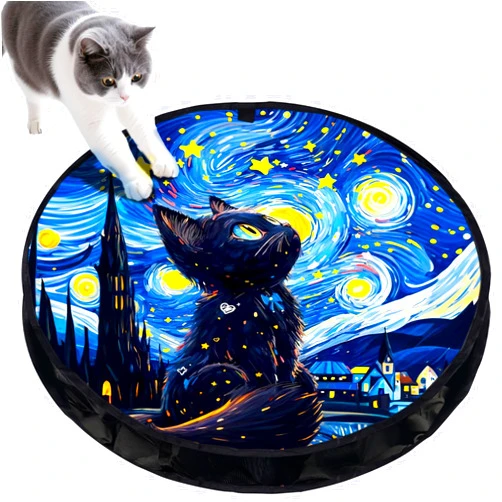 ORSDA Cat Toys Pouch, Cat Toys for Indoor Cats Hide and Seek Mat Suitable for Kitten Balls