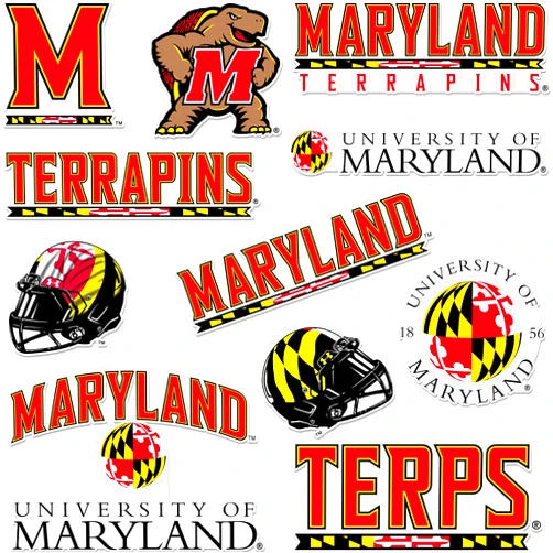 Desert Cactus University of Maryland Stickers Terrapins UMD Terps Vinyl Decal Laptop Water Bottle Car Scrapbook (Type A)
