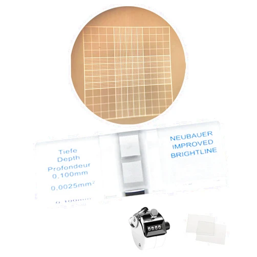 Estresen Cell Counting Chamber Neubauer Improved Hemocytometer with 1 Counter, Bright Line for Counting Cells