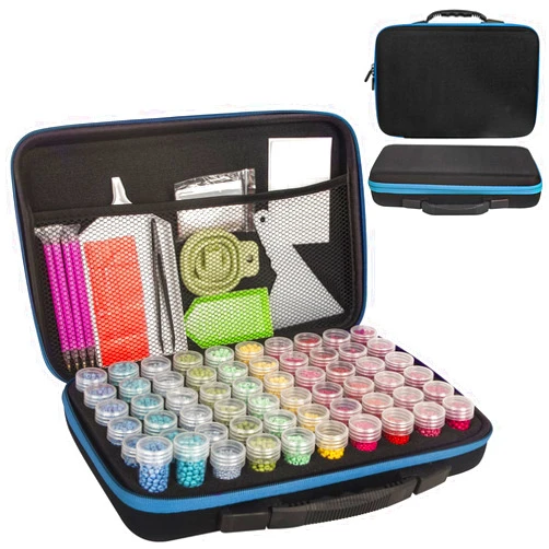 Generic Diamond Painting Storage Boxes, 60 Slots Bead Storage with 5D Diamond Art Accessories and Tools Kit