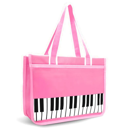 BestSounds Piano Bag, Zipper Waterproof Oxford Cloth Music Piano Accessories Book Bag Tote for Students Kids, Girls, Women, Gifts for Music Lovers Musicians (Pink)