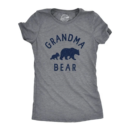 Crazy Dog T-Shirts Womens Grandma Bear T Shirt Funny Cute Family Bears Tee for Ladies
