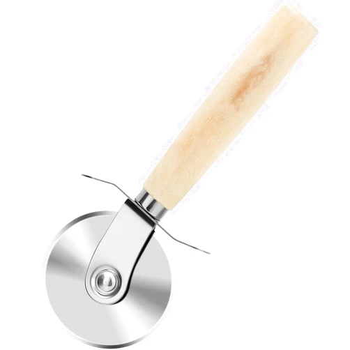 DASZERX® Pizza Cutter Wheel,Stainless Steel Pizza Slicer with Finger Guard Protection,Classic Pizza Cutter with Wooden Handle (Pizza Cutter)