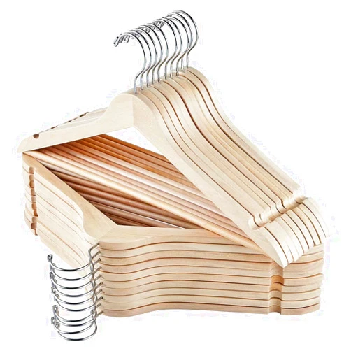 ELONG HOME Wooden Hangers, 20 Pack Wood Hangers with Extra Smooth Finish, Precisely Cut Notches and Chrome Swivel Hook, Wooden Clothes Hangers for Shirt Suit Jacket Dress