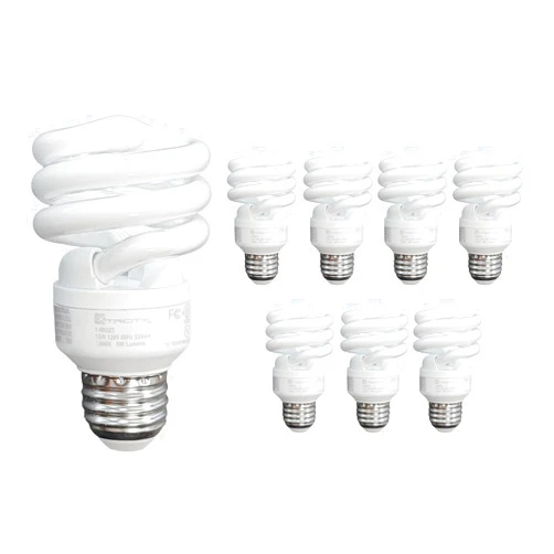 Xtricity Compact Fluorescent Light Bulbs T2 Spiral, E26 Base, 13W (60W Equivalent), 2700k Soft White, 900 Lumens, CFL, 120V - UL Listed, (8 Pack)
