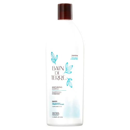 Bain de Terre Moisturizing Shampoo, Jasmine, Hydrates & Moisturizes Dry, Damaged, Fine Hair, Argan & Monoi Oils, Paraben Free, Color-Safe
