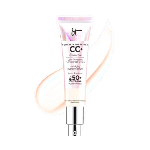 IT Cosmetics Your Skin But Better CC+ Cream Illumination - Color Correcting Cream, Full-Coverage Foundation, Hydrating Serum & SPF 50+ Sunscreen Radiant Finish 1.08 fl oz