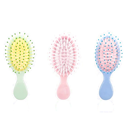 Goiio 3 Pieces Mini Wet Hair Brush, Travel Detangling Brush, for Most Hair Types, with Ease Knots Without Tears or Breakage, Multicolor