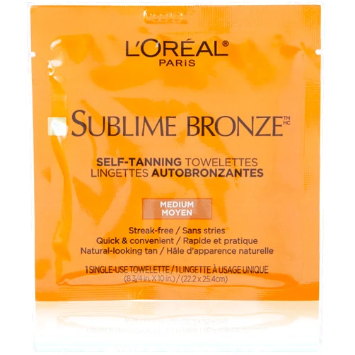 L’Oréal Paris L'Oreal Paris Sublime Bronze Self Tanning Towelettes, Streak-Free, Natural Looking Tan, 6 ct