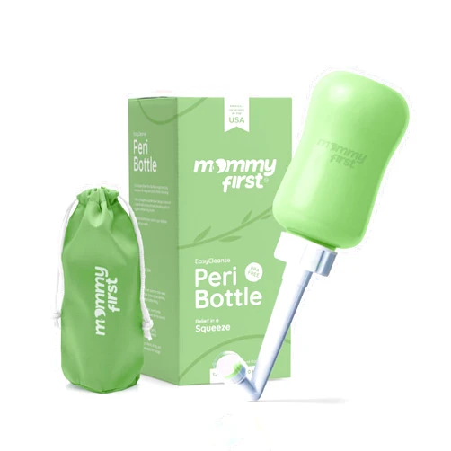 Mommy First Peri Bottle for Postpartum Care from Mommy First™ | Upside Down Bottle for Perineal Cleansing and Recovery | Portable Bidet | Postpartum Essential | Green 12.2 OZ