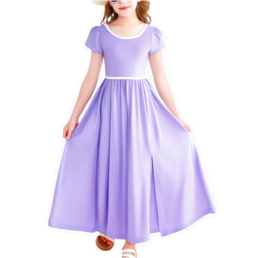 HIGHUZZA Girls Summer Dresses Tween Ruffle Short Sleeve Swing Flowy Casual Long Maxi Dress for 7-12 Years