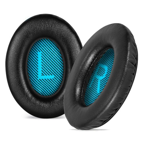 Aurivor Replacement Ear-Pads for Bose Quiet-Comfort QC 35 (ii) 25 15 2 Headphones, Tear-Proof Cushion for QC35 (ii) AE2 QC25 QC15 QC2 SoundTrue/SoundLink AE2i / AE2w Around-Ear Headphones (Black)