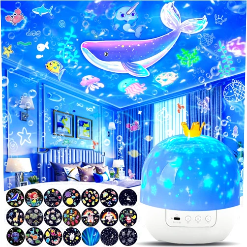 LytRdIt 21 Sets of Films, Night Lights for Kids, Star Galaxy Projector, Night Lights for Bedroom, Ceiling, Star Projector with 360° Rotating for Boys and Girls, Birthday, Christmas Gifts, Room Decor