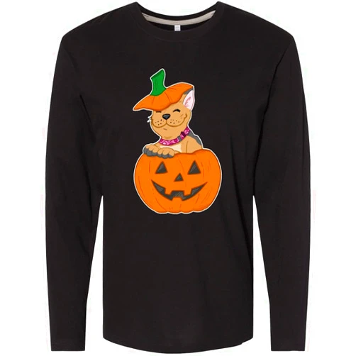 inktastic Pumpkin Puppies Halloween French Bulldog Long Sleeve T-Shirt