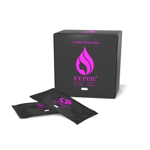 Syren Flushable Feminine Wipes, 20 Pieces, Odorless, Plant-Based, Easy to Carry