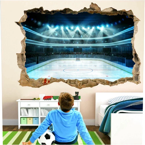 GGUOM Ice Hockey Rink Arena Lights Sports Wall Art Stickers Mural Decal Poster <50*70cm>GGUOM