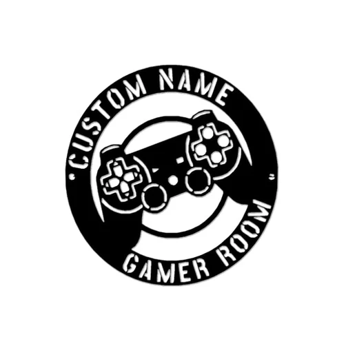 Generic Personalized Gaming Room Sign - Custom Metal Wall Art, Black Video Game Battle Theme, Gifts for Gamers, Boys, Teens