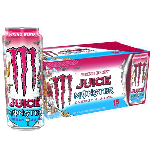 Monster Energy Juice Viking Berry, Energy + Juice, Energy Drink, 16 Ounce (Pack of 15)