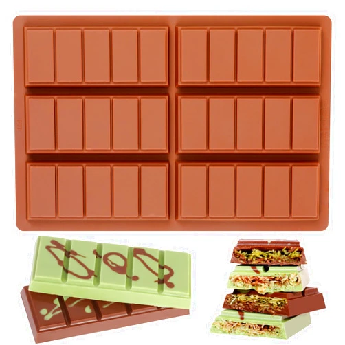 Fimary Chocolate Molds - Non-Stick Chocolate Bar Mold, Break Apart Chocolate Bar Maker Food Grade Deep Chocolate Bar Mold For Knafeh Pistachio Chocolate Bar Milk Chocolate Bar Home Diy