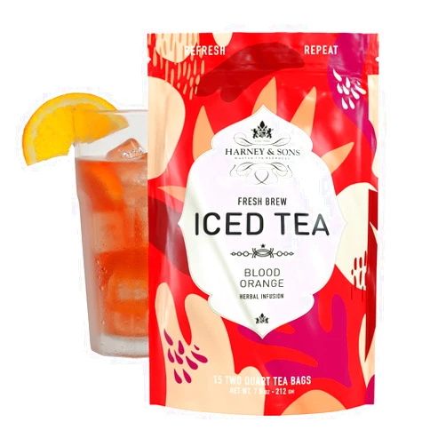Harney & Sons Blood Orange Fresh Brew Iced Tea | 15ct, Brews up to 30 quarts of Iced Tea