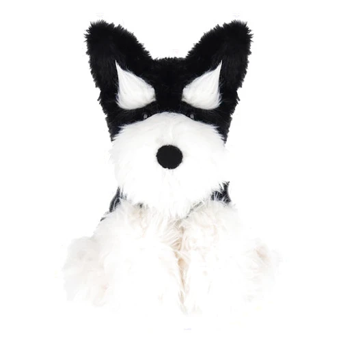 Apricot Lamb Toys Plush Black and Sliver Schnauzer Dog Puppy Stuffed Animal Soft Cuddly Perfect for Child 8.3 Inches