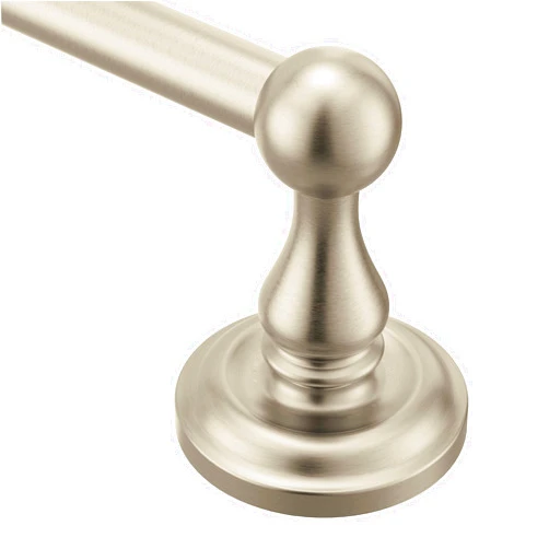 Moen Madison Collection Brushed Nickel 18-Inch Bathroom Single Towel Bar, Wall Mounted Hand or Body Towel Rack, BP6918BN