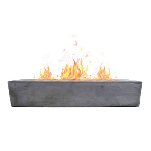ROUNDFIRE Large Rectangle Tabletop Fire Pit - Portable Bioethanol Fireplace for Indoor & Garden (Classic Finish)