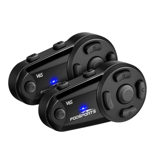 FODSPORTS Helmet Communication Systems, V6S 1000m 2 Riders Intercom Bluetooth 5.0 Motorcycle Helmet Bluetooth Headset (Waterproof/Handsfree/Stereo Music/FM/GPS/2 Pack)