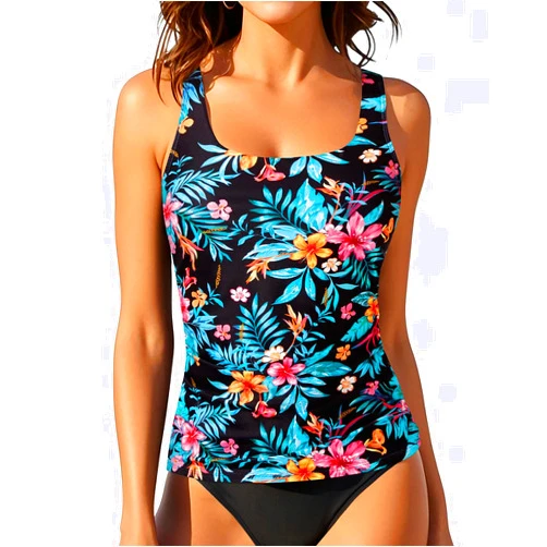 Aqua Eve Tankini Tops for Women Swimwear Top Only Tummy Control Bathing Suit Top No Bottom (Available in Plus)