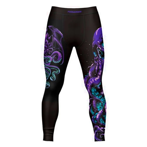 FORMONIES POD Octopus BJJ Spats Men's Dry Fit Compression Pants for MMA Jiu Jitsu Workout Grappling